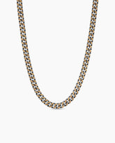 Curb Chain Necklace in Sterling Silver with Orange Sapphires, 8mm